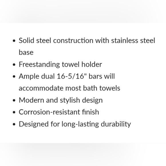 SOLD 🖤 Pedestal Double Towell Rack ● Kingston Brand ● NIB - Picture 3 of 5